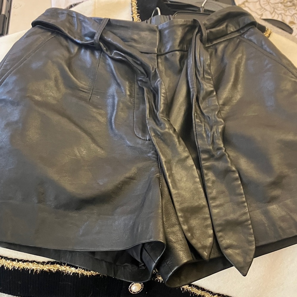 Walter Baker Black Leather Shorts - Picture 5 of 8